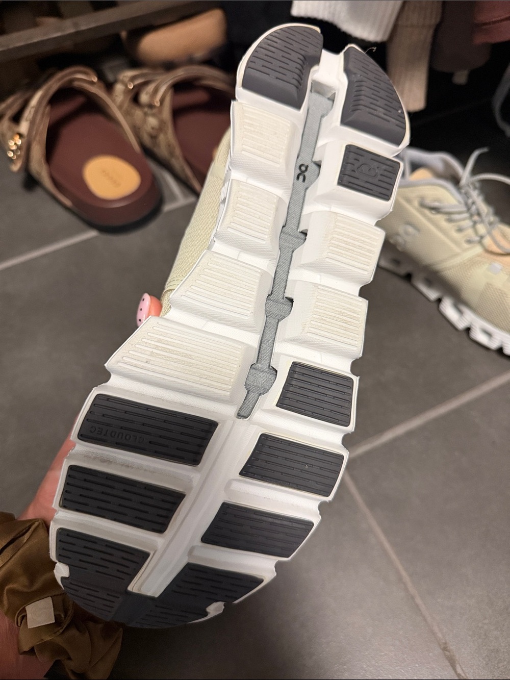 On Running Light Green and Beige Cloud-Style Athletic Sneakers - Picture 2 of 4
